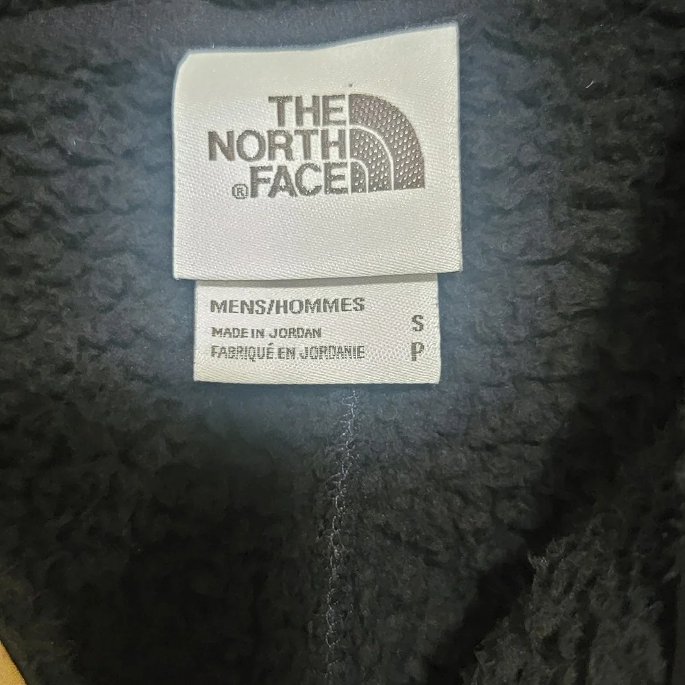 MEN'S THE NORTH FACE BLACK FLEECE VEST WITH TAN TRIM (sz Small)